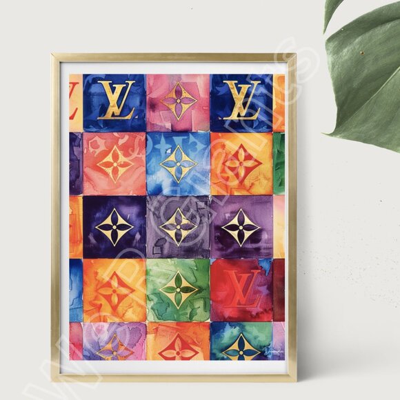 COLORFUL LOUIS VUITTON PRINT 11 x 14 WITH FRAME - Picture 1 of 2